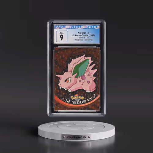 1999 Series 1 (Oval Nintendo Seal) #32 Nidoran â?? - Third Print (Black Logo) Silver Foil (Flames an