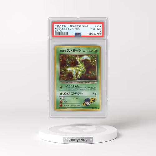 1998 Pokémon Gym #123 Rocket's Scyther - Holo (PSA 8 NM-MT)