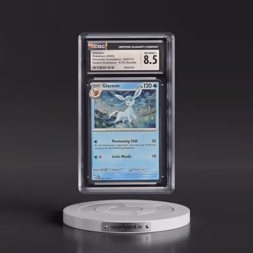 2024 Prismatic Evolutions - PRE EN #025/131 Glaceon - (Cosmos Holo) Costco Exclusive 8-Tin Bundle (C