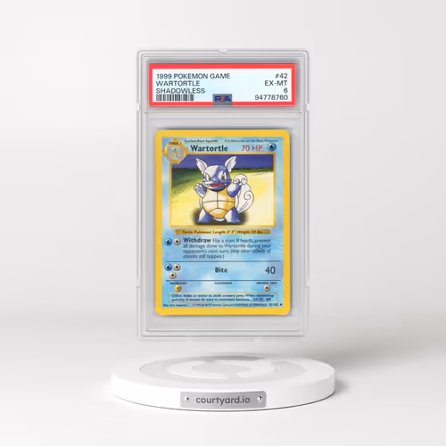 1999 Pokémon Game #42 Wartortle - Shadowless (PSA 6 EX-MT)