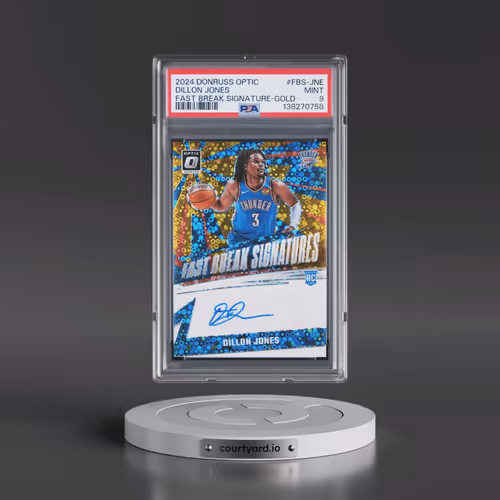 2024 Panini Donruss Optic Fast Break Signatures #FBS-JNE Dillon Jones - Gold (PSA 9 MINT)