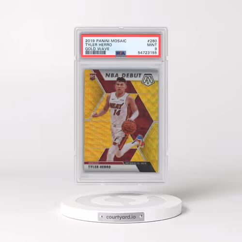 2019 Panini Mosaic #280 Tyler Herro - Gold Wave (PSA 9 MINT)