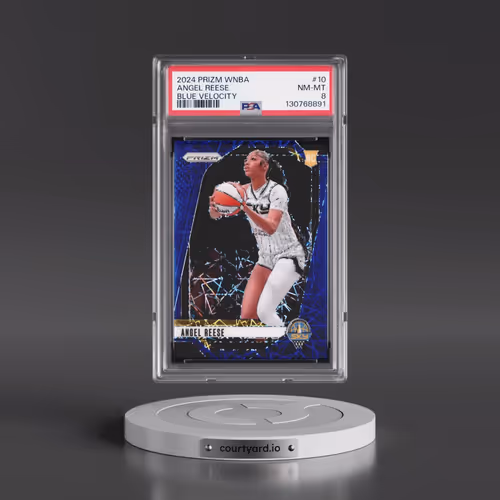 2024 Panini Prizm WNBA #10 Angel Reese - Blue Velocity (PSA 8 NM-MT)