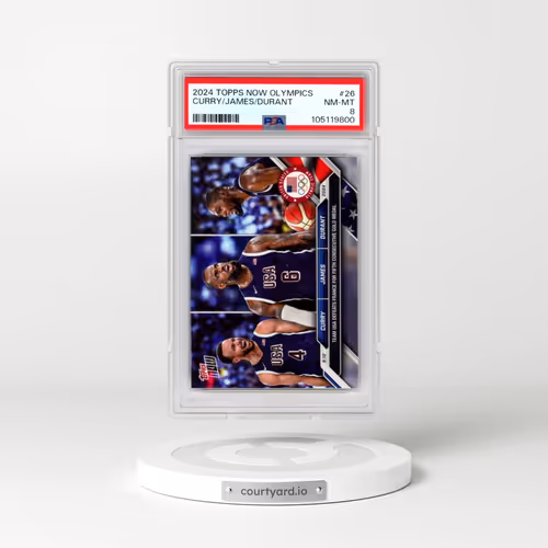 2024 Topps Now Olympic Games #26 Kevin Durant/LeBron James/Steph Curry (PSA 8 NM-MT)