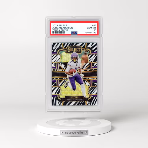 2023 Panini Select #66 Jordan Addison - Zebra Prizm (PSA 10 GEM MINT)