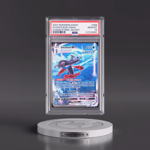 2021 Pokémon Sword & Shield Fusion Strike #266 Inteleon Vmax - Full Art Secret (PSA 10 GEM MINT)