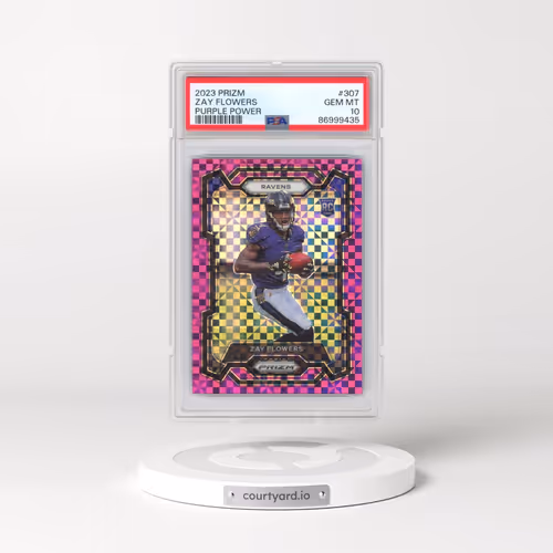 2023 Panini Prizm #307 Zay Flowers - Purple Power (PSA 10 GEM MINT)