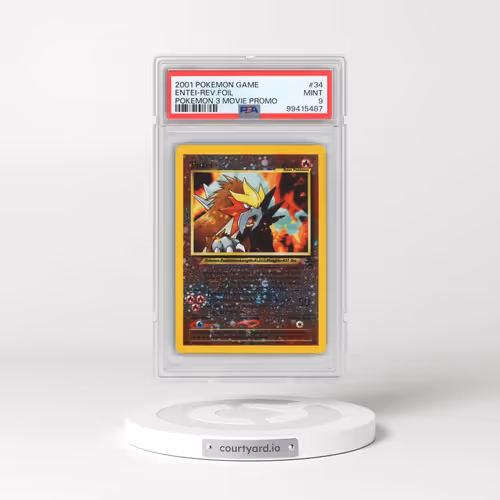 2001 Pokémon Game Movie #34 Entei - Reverse Foil Pokemon 3 Movie Promo (PSA 9 MINT)