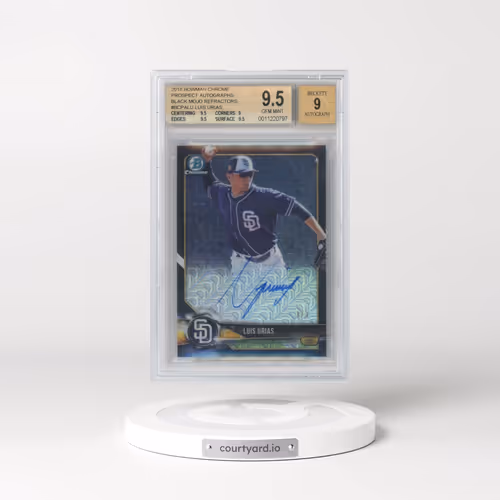 2018 Bowman Chrome Prospect Autographs Black Mojo Refractors #BCPALU Luis Urias (BGS 9.5 GEM MINT)