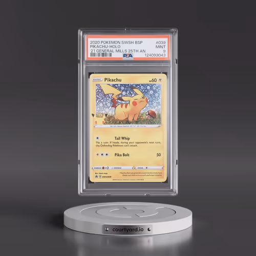 2020 Pokémon Swsh Black Star Promo #039 Pikachu - Holo 2021 General Mills 25th Anniversary (PSA 9 MI