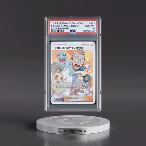 2018 Pokémon Sun & Moon Lost Thunder #213 Professor Elm's Lecture - Full Art (PSA 10 GEM MINT)