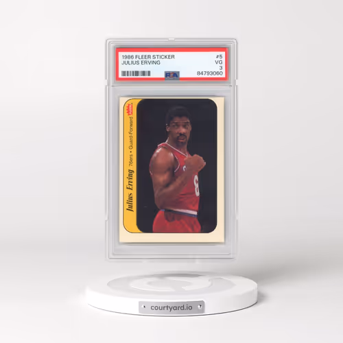 1986 Fleer Sticker #5 Julius Erving (PSA 3 VG)