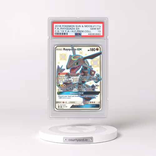 2018 Pokémon Sun & Moon Celestial Storm #177a Rayquaza GX - Holo Full Art 2019 Yellow A Hidden Fates