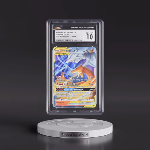 2019 Unbroken Bonds #20/214 Reshiram & Charizard GX - Holo (CGC 10 GEM MINT)