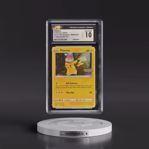 2017 Black Star Promos - Sword & Shield #SWSH234 Pikachu - Pokémon GO Tins Cosmos Holo (CGC 10 GEM M