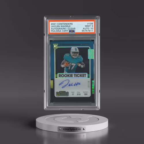 2021 Panini Contenders #106 Jaylen Waddle - Autograph-Clear (PSA 9 MINT)