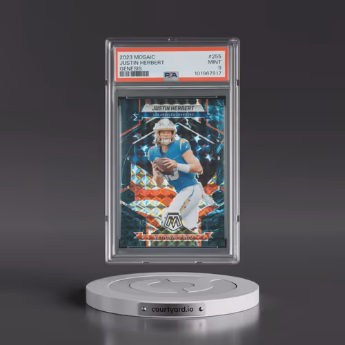 2023 Panini Mosaic #255 Justin Herbert - Genesis (PSA 9 MINT)
