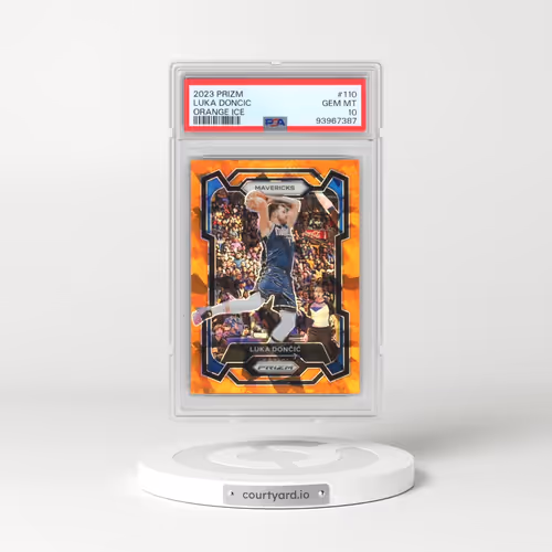 2023 Panini Prizm #110 Luka Doncic - Orange Ice (PSA 10 GEM MINT)