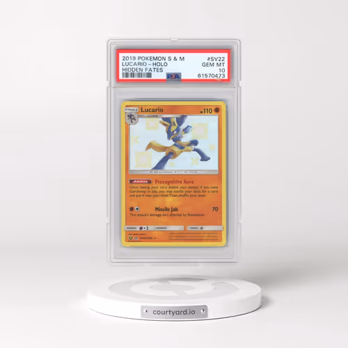 2019 Pokémon Sun & Moon Hidden Fates #SV22 Lucario - Holo (PSA 10 GEM MINT)