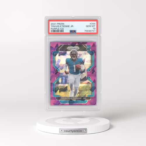 2021 Panini Prizm #344 Travis Etienne Jr. - Purple Ice (PSA 10 GEM MINT)
