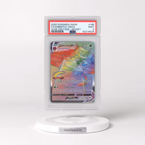 2020 Pokémon Sword & Shield Vivid Voltage #186 Orbeetle Vmax - Full Art Secret (PSA 9 MINT)