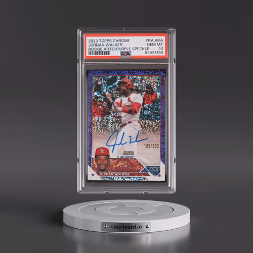 2023 Topps Chrome Rookie Autograph #RAJWA Jordan Walker - Purple Speckle Refractor (PSA 10 GEM MINT)