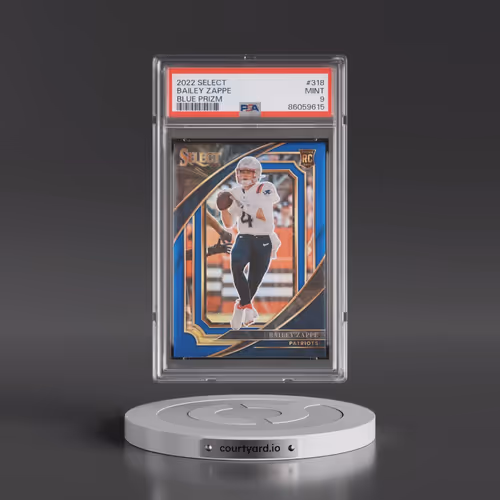 2022 Panini Select #318 Bailey Zappe - Blue Prizm (PSA 9 MINT)