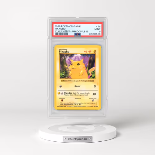 1999 Pokémon Game #58 Pikachu - Shadowless Yellow Cheeks (PSA 9 MINT)