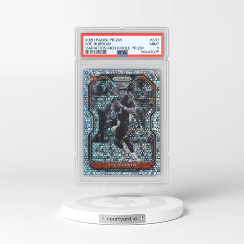 2020 Panini Prizm #307 Joe Burrow - Variation-No Huddle Prizm (PSA 9 MINT)