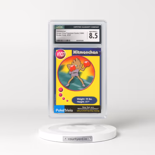 1999 Burger King Pokémon Cards - English #107 Hitmonchan (CGC 8.5 NM-MT+)