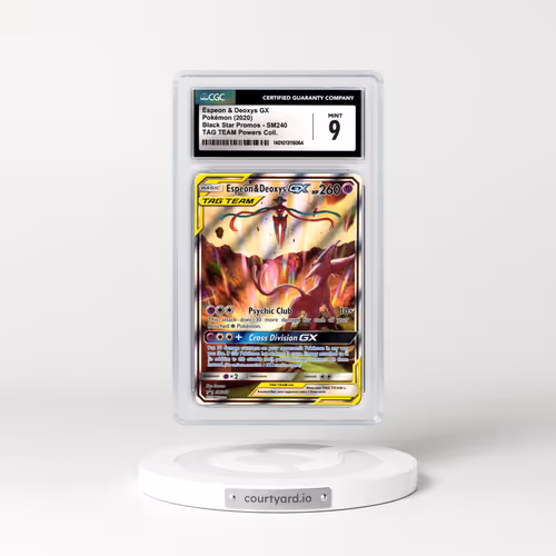2016 Black Star Promos - Sun & Moon #SM240 Espeon & Deoxys GX - Holo TAG TEAM Powers Collection (CGC 9 MINT)