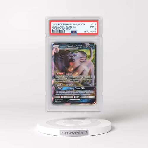 2019 Pokémon Sun & Moon Cosmic Eclipse #129 Alolan Persian GX - Holo (PSA 9 MINT)