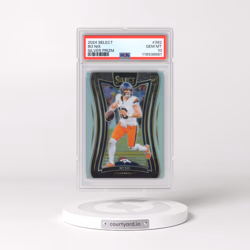 2024 Panini Select #382 Bo Nix - Silver Prizm (PSA 10 GEM MINT)