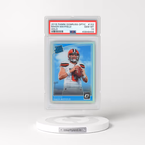 2018 Panini Donruss Optic #153 Baker Mayfield - Holo (PSA 10 GEM MINT)