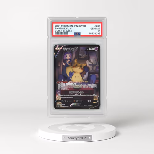 2021 Pokémon Sword & Shield Vmax Climax #233 Mimikyu V - Holo Full Art (PSA 10 GEM MINT)