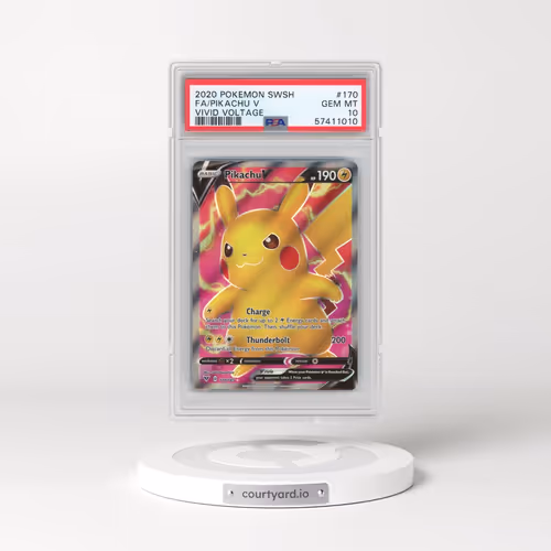 2020 Pokémon Sword & Shield Vivid Voltage #170 Pikachu V - Holo Full Art (PSA 10 GEM MINT)