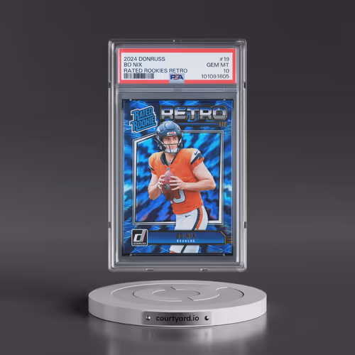 2024 Panini Donruss Rated Rookies Retro #19 Bo Nix (PSA 10 GEM MINT)