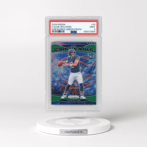 2024 Panini Prizm Fireworks #25 Caleb Williams - Green Prizm (PSA 9 MINT)