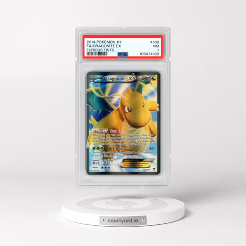 2014 Pokémon XY Furious Fists #108 Dragonite EX - Holo Full Art (PSA 7 NM)