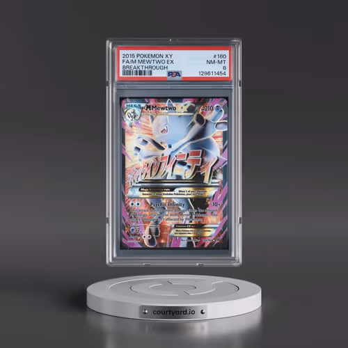 2015 Pokémon XY Breakthrough #160 M Mewtwo EX - Holo Full Art (PSA 8 NM-MT)