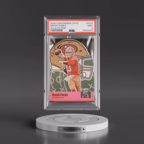 2022 Panini Contenders Optic X's & O's #XO32 Brock Purdy - Pink (PSA 9 MINT)