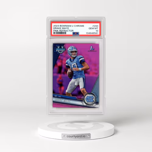 2023 Bowman University Chrome #200 Drake Maye - Pink Refractor (PSA 10 GEM MINT)
