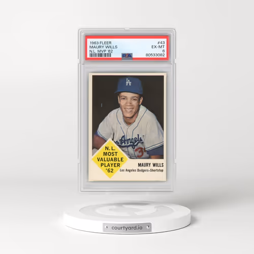 1963 Fleer #43 Maury Wills - N.L. MVP '62 (PSA 6 EX-MT)