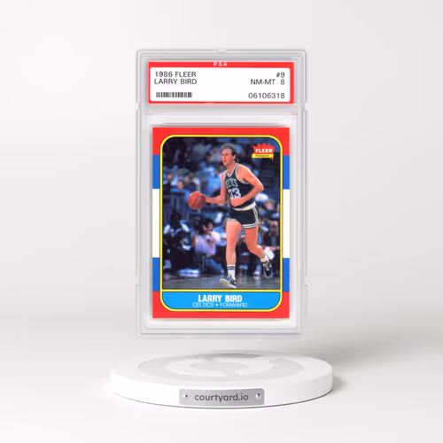 1986 Fleer #9 Larry Bird (PSA 8 NM-MT)