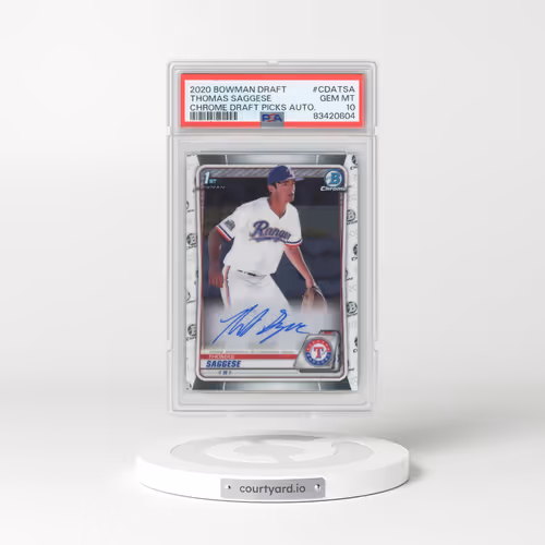 2020 Bowman Draft Chrome Draft Picks Autographs #CDATSA Thomas Saggese (PSA 10 GEM MINT)