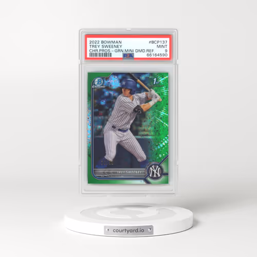 2022 Bowman Chrome Prospects #BCP137 Trey Sweeney - Green Mini Diamond Refractor (PSA 9 MINT)