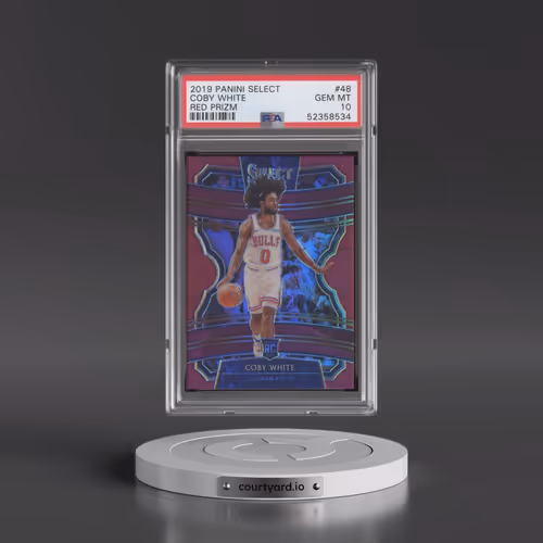 2019 Panini Select #48 Coby White - Red Prizm (PSA 10 GEM MINT)