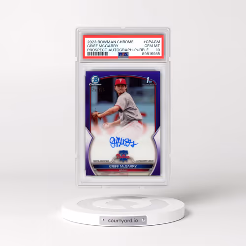 2023 Bowman Chrome Prospect Autographs #CPAGM Griff Mcgarry - Purple Refractor (PSA 10 GEM MINT)
