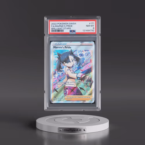 2022 Pokémon Sword & Shield Brilliant Stars #171 Marnie's Pride - Full Art (PSA 8 NM-MT)