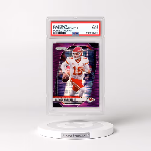 2024 Panini Prizm #138 Patrick Mahomes II - Purple Pulsar (PSA 9 MINT)